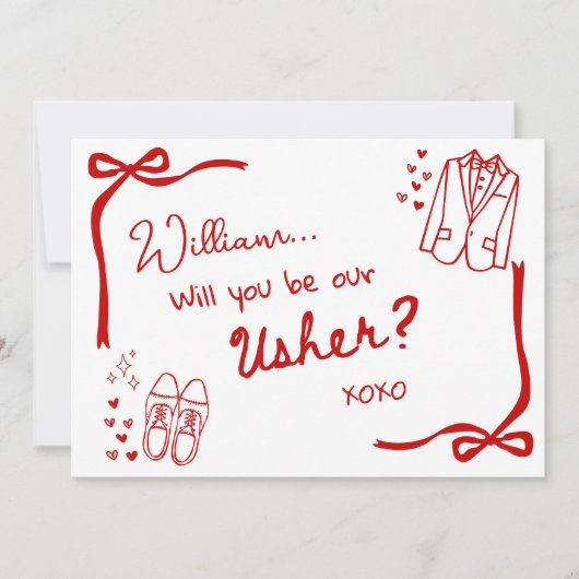 Wil je onze Usher Card Uitnodiging zijn (Voorkant)