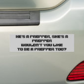 Wil je ook geen prepper zijn? bumpersticker (Op auto)