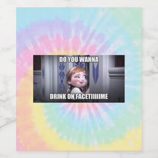 Wil je op FaceTime Meme drinken? Wijn Etiket (Enkel label)