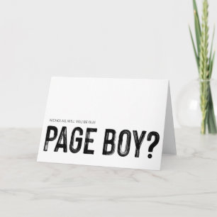 Wil je Page Boy voorstel vragen bruiloft Kaart