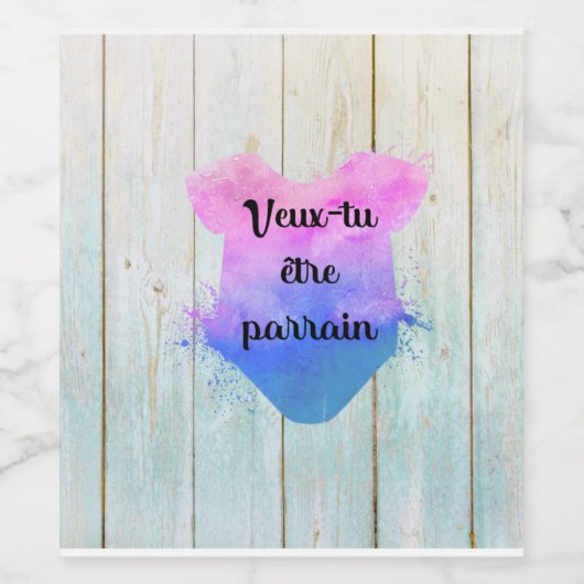 Wil je parrain zijn? wijn etiket (Enkel label)