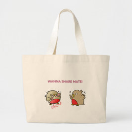 Wil je partner delen? grote tote bag