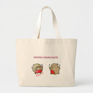 Wil je partner delen? grote tote bag