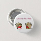 Wil je partner delen? ronde button 3,2 cm (Voorkant /achterkant)