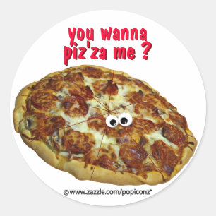 'Wil je piz'za me?' humoristische parodie Sticker