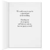 Wil je programma's uitdelen, bij bruiloft, dress,  (Binnen (Rechts))