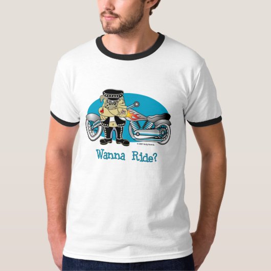 Wil je Ride?  T - shirts van Pug BIker (Voorkant)