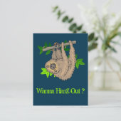 Wil je rondhangen? Luiaard op zijn kop Briefkaart (Staand voorkant)