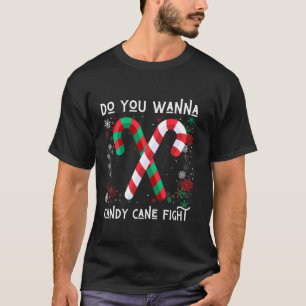 Wil je snoepriet vechten ondeugend lelijk Kerstfee T-shirt