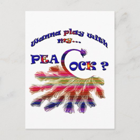 Wil je spelen met mijn Peacock? Briefkaart (Voorkant)