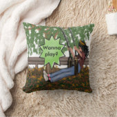 Wil je spelen? Sierkussen knikken op een naai (Deken)