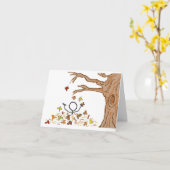 Wil je spelen?, spelen in de bladeren briefkaart (Gele Bloem)