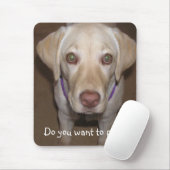 Wil je spelen? Yellow Lab Mousepad Muismat (Met muis)