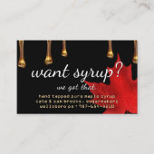Wil je stroop? Dat hebben we! Amber Drips op zwart Visitekaartje (Voorkant)