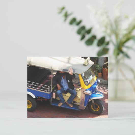 Wil je TAXI TUK-TUK? Briefkaart (Staand voorkant)