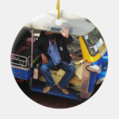 Wil je TAXI TUK-TUK? Keramisch Ornament (Achterkant)