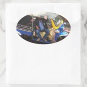 Wil je TAXI TUK-TUK? Ovale Sticker (Tas)