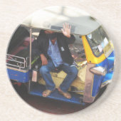 Wil je TAXI TUK-TUK? Zandsteen Onderzetter (Voorkant)