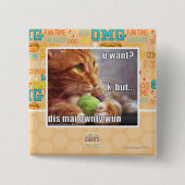 Wil je? vierkante button 5,1 cm (Voorkant)