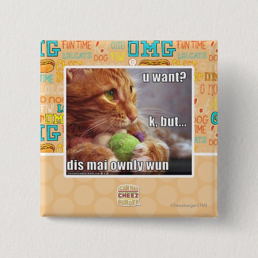 Wil je? vierkante button 5,1 cm (Voorkant)