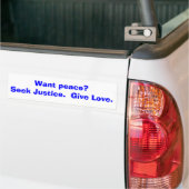 Wil je vrede? bumpersticker (Op Truck)