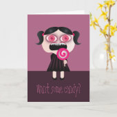 Wil je wat snoep? Grappige verjaardag Kaart. Kaart (Gele Bloem)