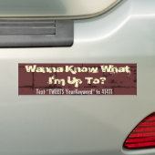 Wil je weten wat ik van plan ben? - Brick Bumpersticker (Op auto)