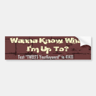 Wil je weten wat ik van plan ben? - Brick Bumpersticker