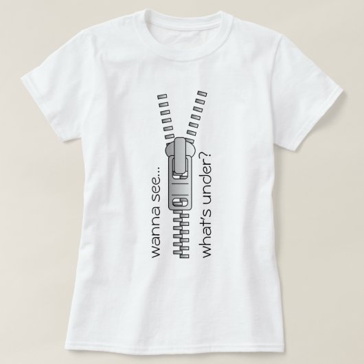 Wil je zien wat er onder zwarte persoonlijke tekst t-shirt (Design voorkant)