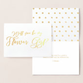Wil jij mijn Bloemenmeisje Chic Kalligrafie zijn? Folie Kaarten (Display)