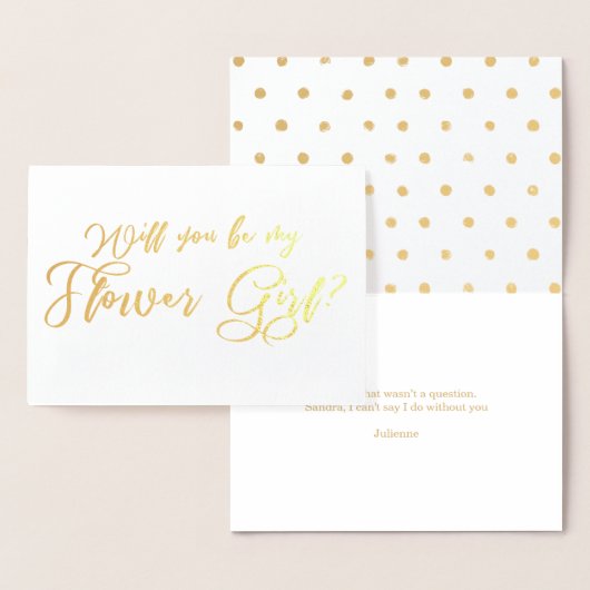 Wil jij mijn Bloemenmeisje Chic Kalligrafie zijn? Folie Kaarten (Display)