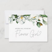 Wil jij mijn Bloemenmeisje White Magnolia zijn? (Voorkant)