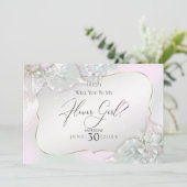 Wil jij mijn Bloemenmeisje Wispy Pink Shimmer zijn Kaart (Staand voorkant)