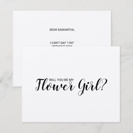 Wil Jij Mijn Bloemenmeisje Zijn? Krachtpapier Met  Kaart (Voorkant / Achterkant)