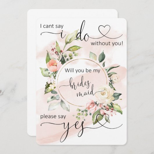 Wil jij mijn Bridesmaid Proposal kaart zijn? (Voorkant / Achterkant)