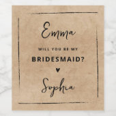 Wil jij mijn Bridesmaid Proposal Wine Label zijn? Wijn Etiket (Enkel label)