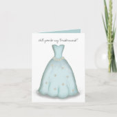 Wil jij mijn bruidsmeisje blauwe Waterverf Kaart z (Voorkant)