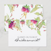 Wil jij mijn bruidsmeisje Boho Pink Floral zijn? Kaart (Voorkant / Achterkant)