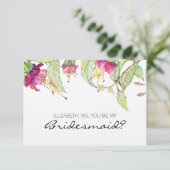 Wil jij mijn bruidsmeisje Boho Pink Floral zijn? Kaart (Staand voorkant)