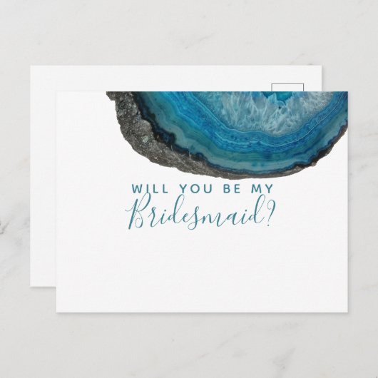 Wil jij mijn bruidsmeisje briefkaart edelsteen zij (Voorkant / Achterkant)