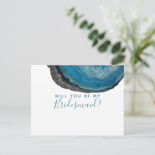 Wil jij mijn bruidsmeisje briefkaart edelsteen zij (Staand voorkant)