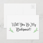 Wil jij mijn bruidsmeisje Briefkaart zijn? (Voorkant / Achterkant)