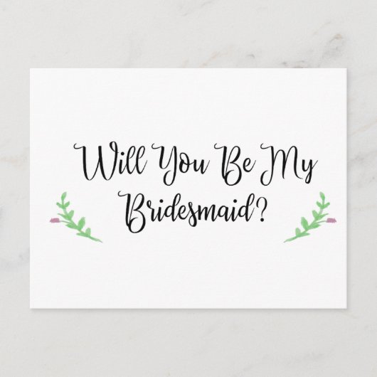 Wil jij mijn bruidsmeisje Briefkaart zijn? (Voorkant)