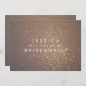 Wil jij mijn bruidsmeisje Bronze Glitter Kaart zij (Voorkant / Achterkant)