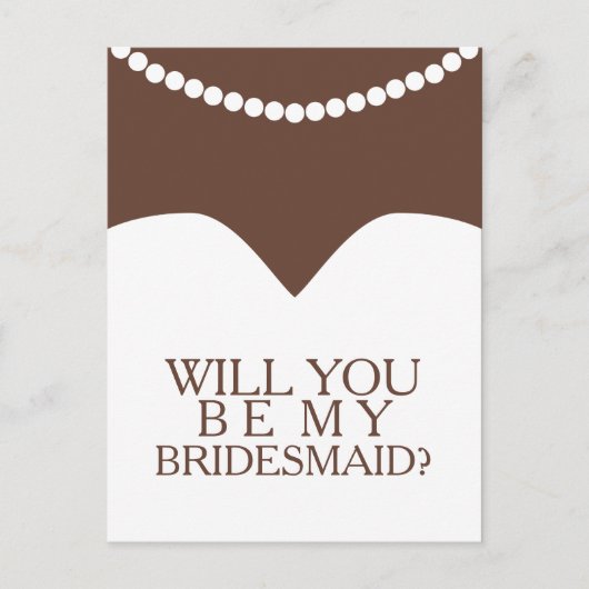 Wil jij mijn bruidsmeisje jurk en parels zijn? uitnodiging briefkaart (Voorkant)