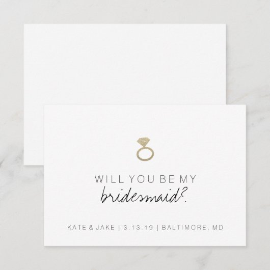 Wil jij mijn bruidsmeisje Kaart zijn? (Voorkant / Achterkant)