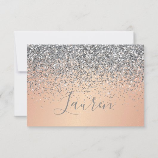 Wil jij mijn bruidsmeisje Silver Glitter Roos Gold Kaart (Achterkant)