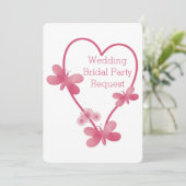 Wil jij mijn bruidsmeisje uitnodiging Pink Heart z (Staand voorkant)