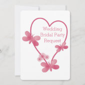 Wil jij mijn bruidsmeisje uitnodiging Pink Heart z (Voorkant)