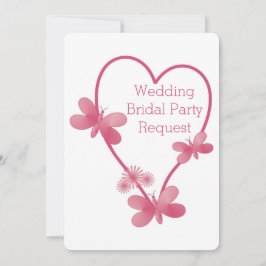 Wil jij mijn bruidsmeisje uitnodiging Pink Heart z